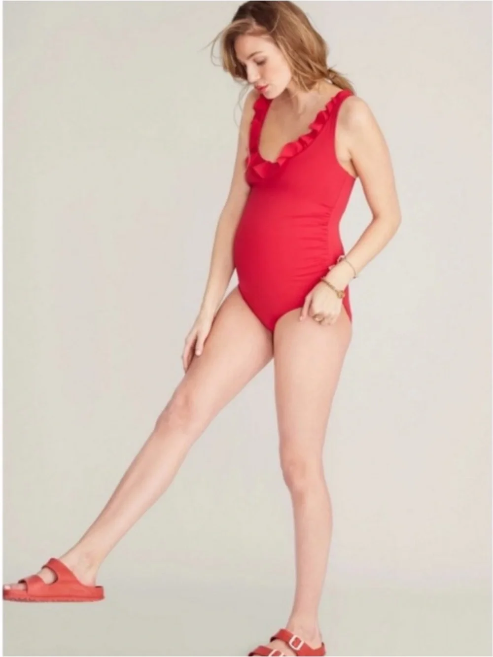 HATCH Antigua Maillot One Piece Ruffle Swimsuit Red